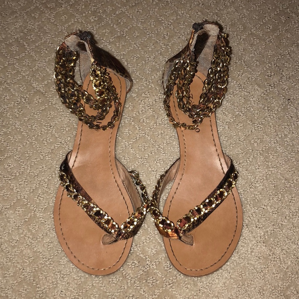 Super Cute Brown and Gold Sandals